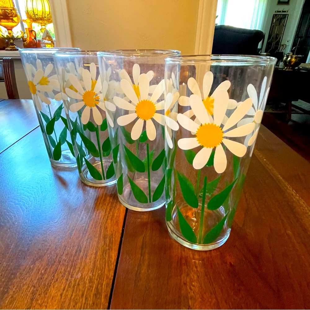 Vintage Bartlett-Collins Paula Tall Summer Drinkware Set of 4 Tumblers